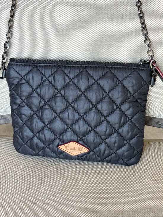 MZ Wallace Handbags - MZ Wallace Black Quilted Crossbody with Chain Strap Zip closure lightweight